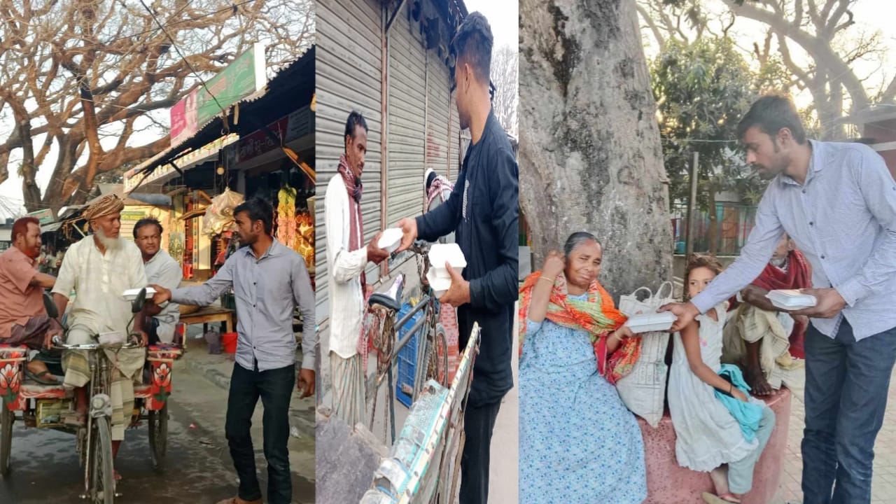 সুন্দরগঞ্জে ইফতার নিয়ে ছুটছেন একদল যুবক