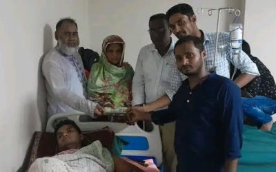 আহত সাংবাদিক বাঁধনের পাশে পীরগঞ্জ প্রেস ক্লাব