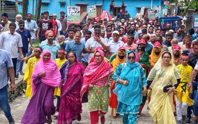 শেখ হাসিনার পতনের বর্ষপূর্তী উপলক্ষে মুলাদীতে বিএনপির আনন্দ র‌্যালী ও শোভাযাত্রা