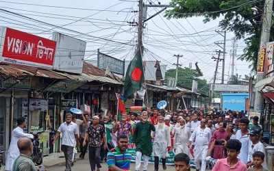 শেখ হাসিনার পতনের বর্ষপূর্তী উপলক্ষে মুলাদীতে বিএনপির আনন্দ র‌্যালী