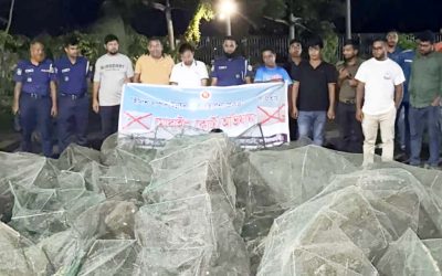 রাঙ্গাবালীতে অবৈধ ৪৭টি জাল জব্দ