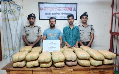দিনাজপুরে ডিএনসির অভিযানে ৬২ কেজি গাঁজা ও বহনকারী ট্রাক সহ ২ জন গ্রেপ্তার