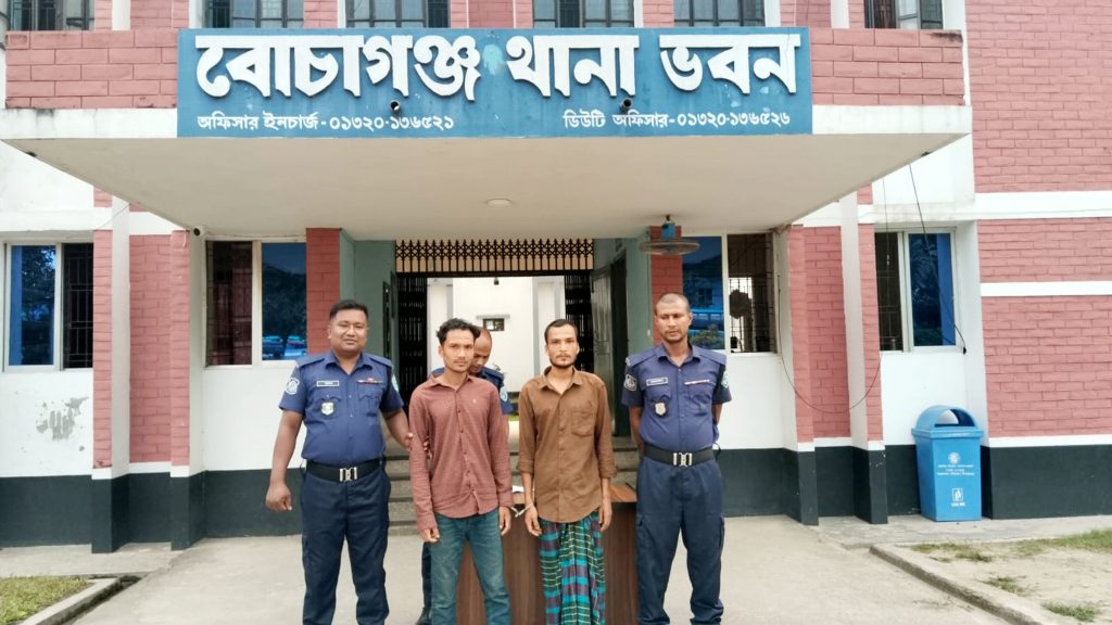 বোচাগঞ্জে ২০টি ট্যাপেন্টাডল ট্যাবলেটসহ দুই মাদক কারবারি গ্রেপ্তার