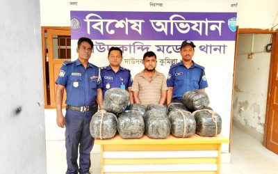৪৭ কেজি গাঁজাসহ পিকআপ চালক গ্রেপ্তার, যানবাহন জব্দ