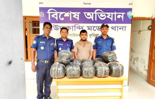 ৪৭ কেজি গাঁজাসহ পিকআপ চালক গ্রেপ্তার, যানবাহন জব্দ