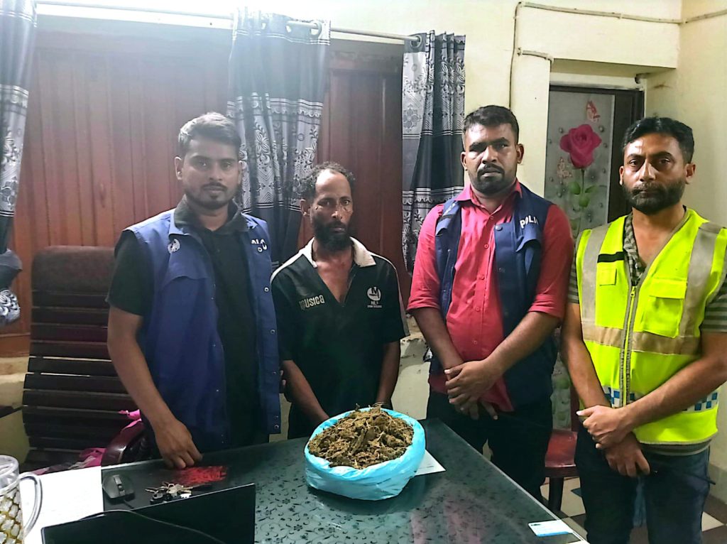 মৌলভীবাজারের শেরপুরে এক কেজি গাঁজাসহ সোহেল মিয়া নামে এক ব্যক্তিকে গ্রেপ্তার