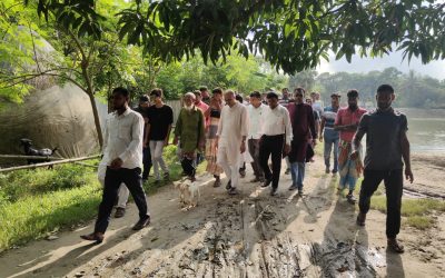 পদ্মা নদীর ভাঙন পরিদর্শনে ব্যারিস্টার রাগীব রউফ চৌধুরী, দ্রুত প্রতিরোধমূলক ব্যবস্থা গ্রহণের আশ্বাস