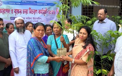 ঝিনাইগাতীতে আদর্শ কো-অপারেটিব ক্রেডিট ইউনিয়নের উদ্যোগে গাছের চারা বিতরণ