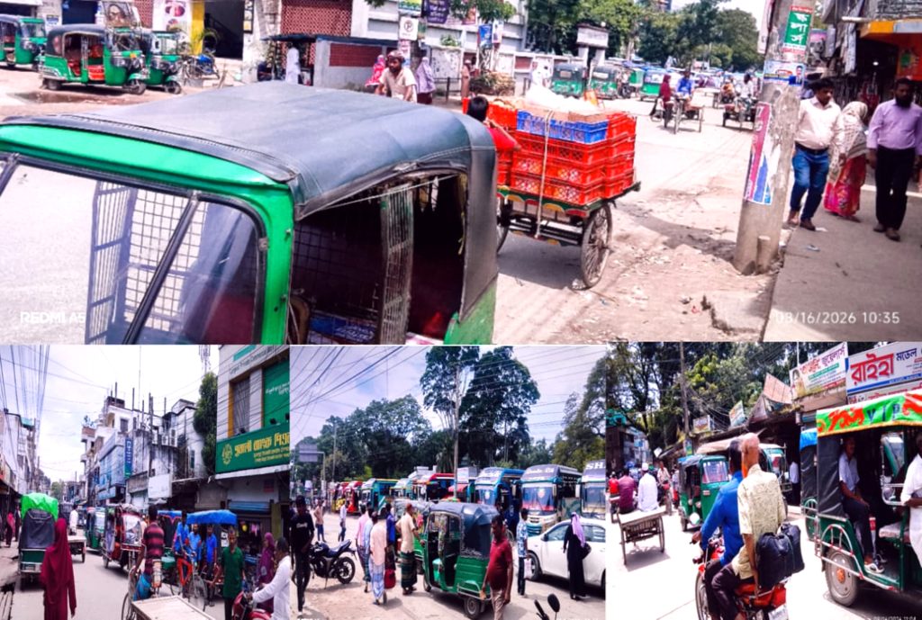 ভূঞাপুরে বেড়েছে জনদূর্ভোগ : পূর্বের অবস্থায় রাস্তা অবরোধ করে এলোমেলো সিএনজি ও যানবাহন পার্কিং